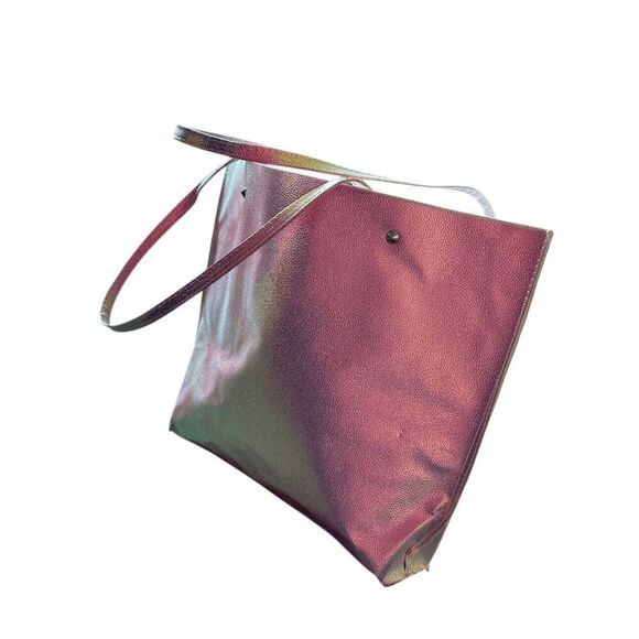 Brand New Reusable Iridescent Holographic PU Shopper Tote Bag with Dual Handles - Picture 3 of 3